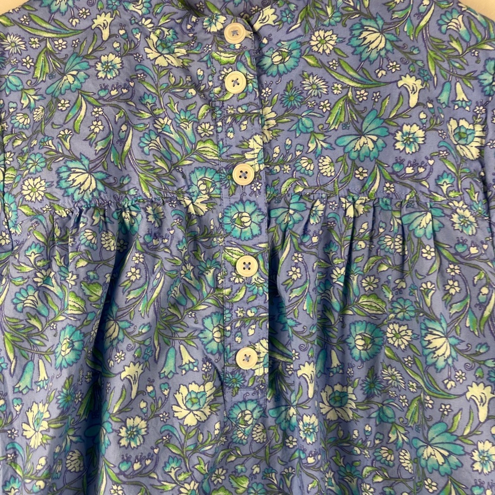 J. Crew Fresco Top In Floral Cotton Poplin blue size large - Picture 4 of 7